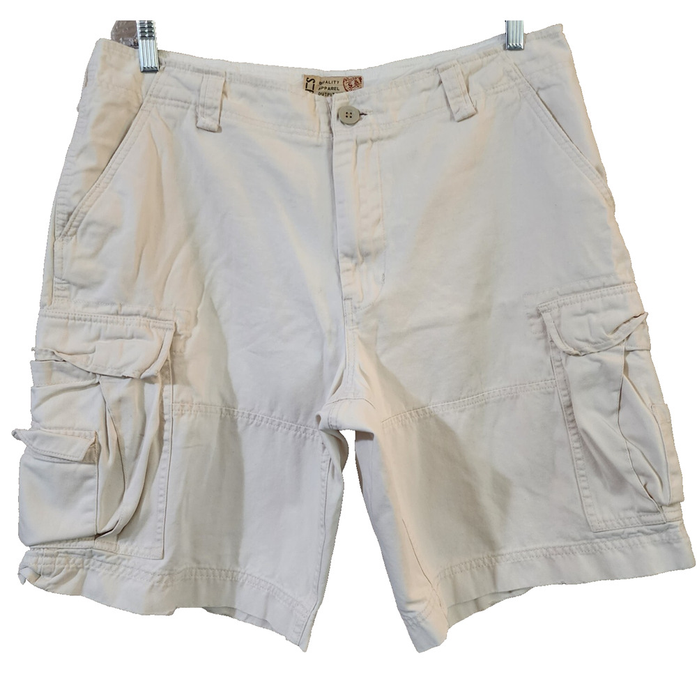 S&B Mens Cargo Shorts Size 36 Beige Khaki 11 Inch Cotton